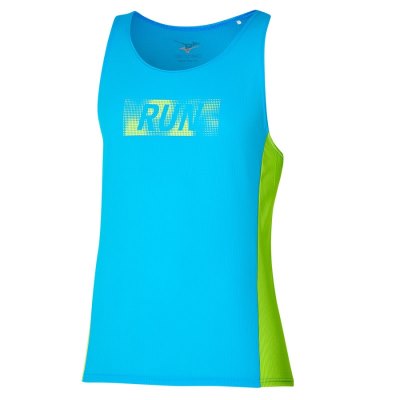 Camiseta sin Manga Mizuno Dryaeroflow Estampados Hombre Azules - Chile M170WDIGPR